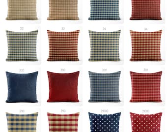 Red & Blue Plaid Pillow Covers – Rustic Farmhouse Americana
