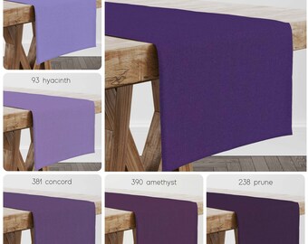 Solid Purple Lavender Eggplant Table Runners USA Handmade Modern Contemporary 24 36 48 54 66 72 84 96 108 inches Custom Sizes