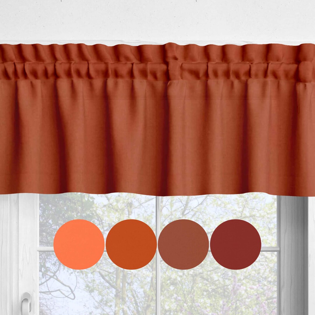Orange Cotton Valances: Cinnamon, Spice Colors Custom Sizes - Etsy