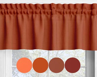 Orange Cotton Valances: Cinnamon, Spice Colors Custom Sizes