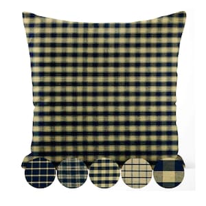 Black & Tan Plaid Pillow Cover: Primitive Farmhouse Decor