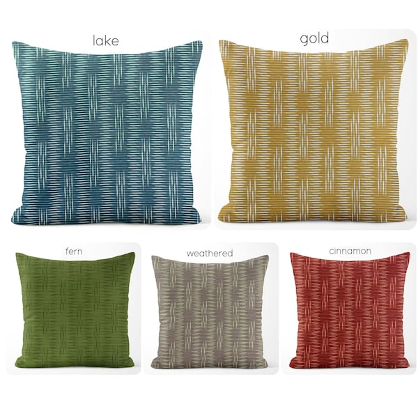 Modern Pillow Covers Decorative Country Farmhouse Decor 12 14 16 18 20 inches Fern Green Lake Blue Gold Cinnamon Weathered Pillows