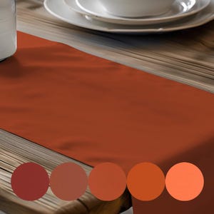 Solid Orange Table Runners and Placemats, 100% Cotton – Melon, Orange, Rust, Spice, and Cinnamon – Custom and Extra-Long Sizes Available