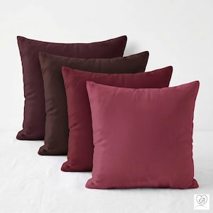 Burgundy Red Pillow Cover: Cotton Euro Shams