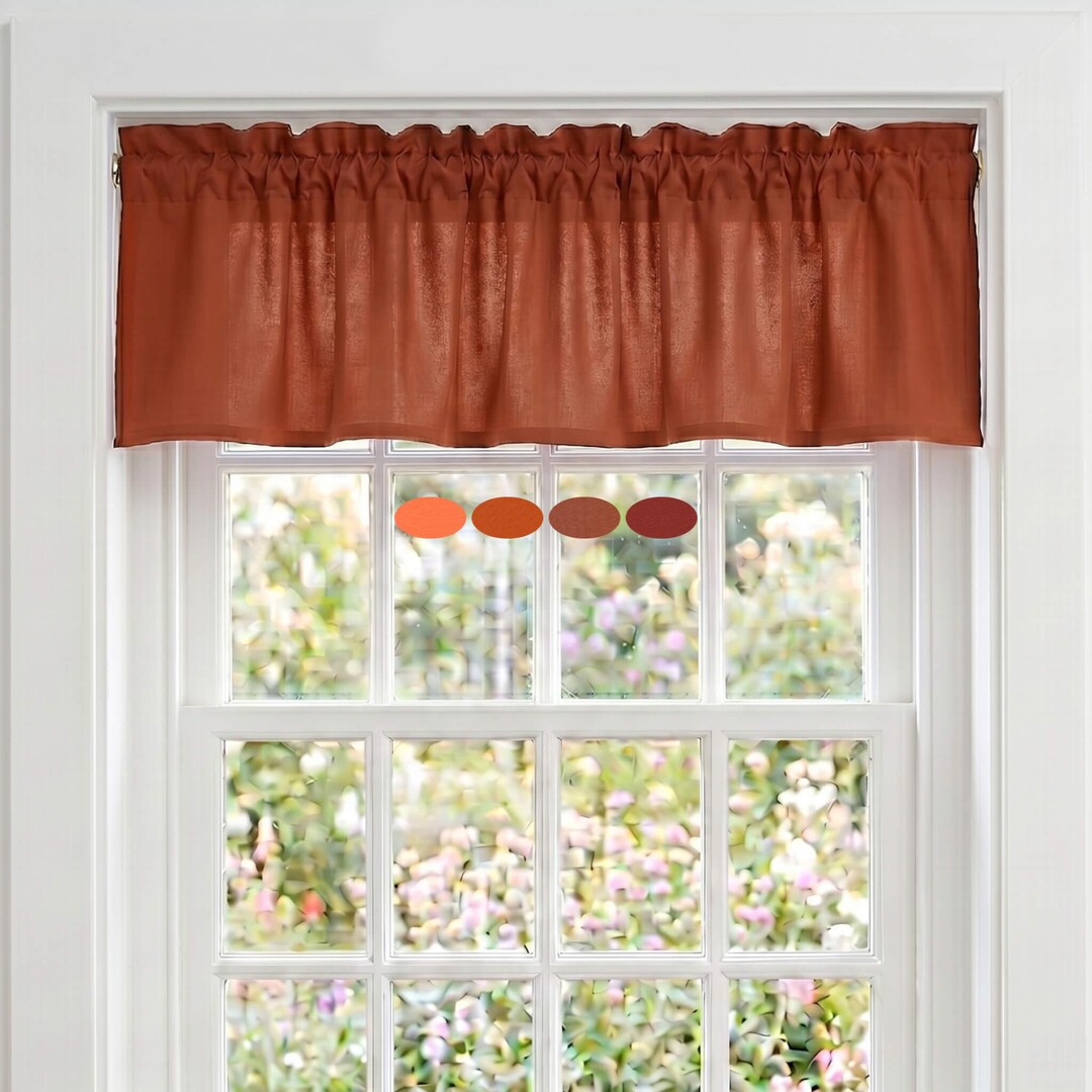 Orange Cotton Valances: Cinnamon, Spice Colors - Custom Sizes - Etsy
