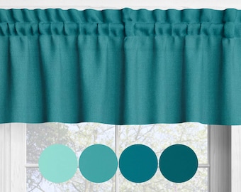 Aqua & Teal Cotton Valances, Custom Sizes