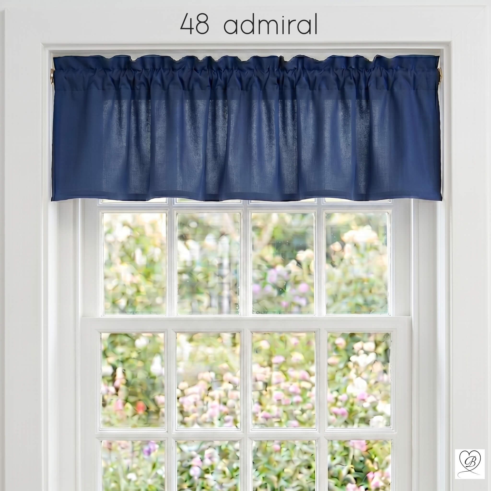 Dark Blue Cotton Valances, Custom Sizes - Etsy