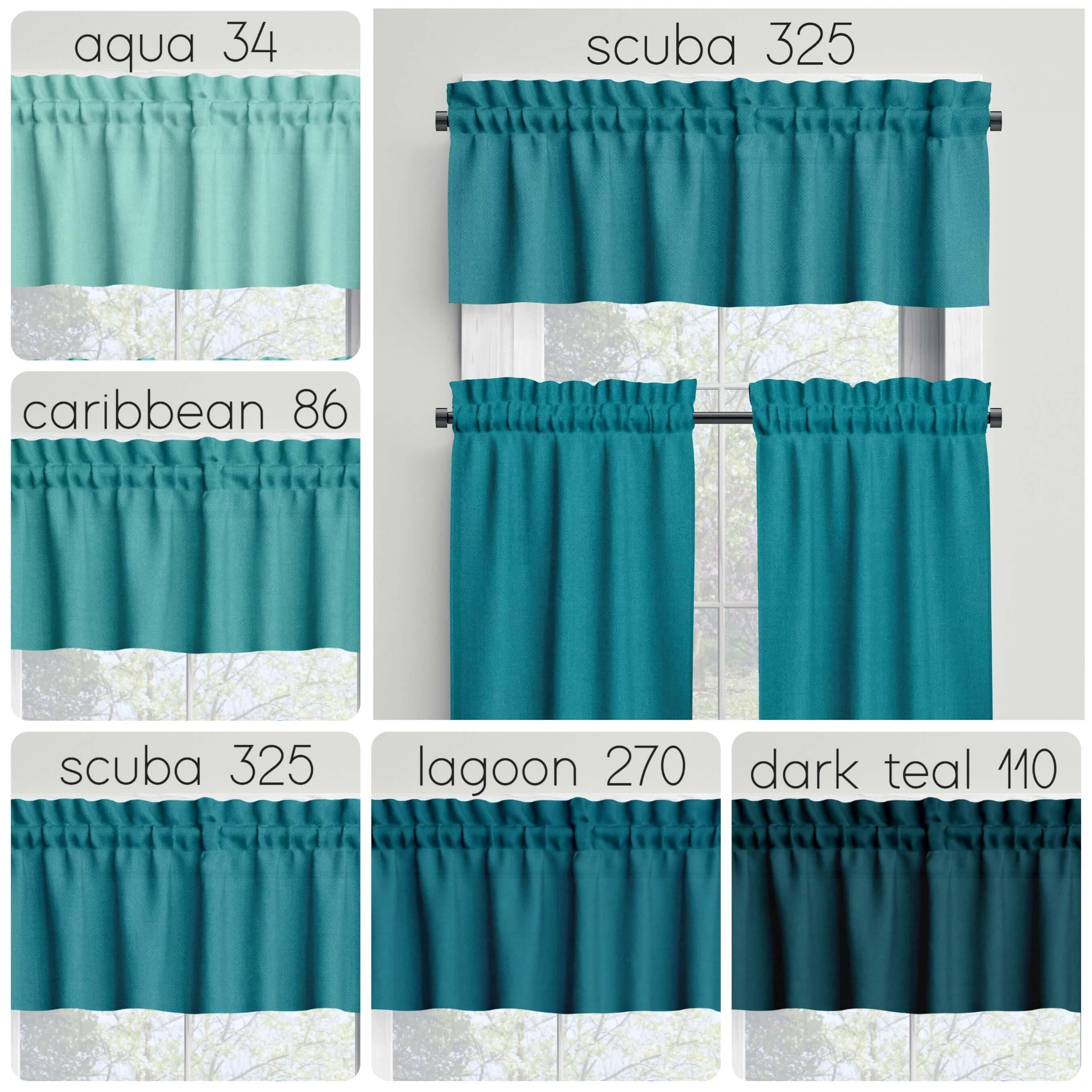 Teal 2024 kitchen curtains