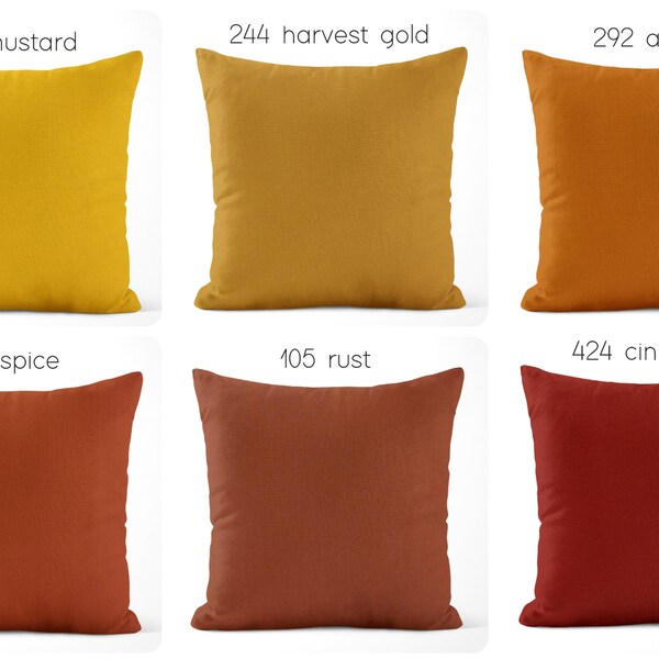 Solid Orange Pillow Etsy