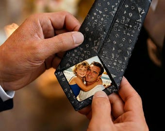 Parche personalizado para corbata – Regalo para papá, padre de la novia, Día del Padre, boda íntima, adhesivo permanente o removible, pegatina de tela.