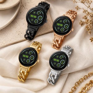 Rostfritt stålkedjearmband för Google Pixel Watch 3 45 mm justerbart armband