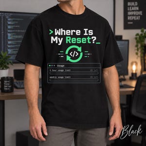Comfort Colors Where is My Reset Unisex Shirt | Vibe Coder Tee | Software Developer T-Shirt | Funny Programmer IT Humor Pun Gift