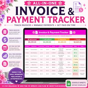 Invoice & Payment Planner and Tracker Template using Google Sheets and Excel