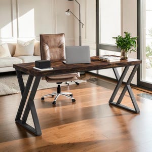 ForgeLine Writing Desk 55 Inch Heavy Duty Computer Study Desk with Z Shaped Metal Legs