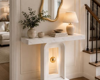 Modern Console Table 40 Inch Narrow Sofa Table Contemporary Entryway Accent with Unique Pendulum Base