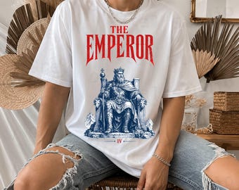 Diseño de carta del Tarot del Emperador en formato PNG, ilustración gótica vintage del Rey (descarga digital).