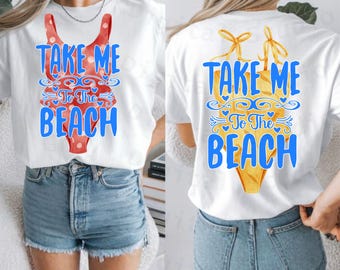 Llévame a la playa PNG, Gráfico de traje de baño de verano (Descarga digital)