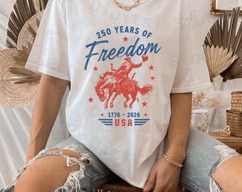 Arte gráfica vintage de rodeio, comemorativa do 250º aniversário da Freedom USA (download digital)
