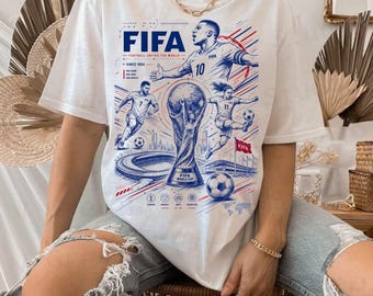 Vintage FIFA World Cup Graphic PNG, Retro Soccer Artwork, T-Shirt Design (Digital Download)