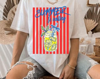 Limonada Summer Calling PNG, diseño de camiseta retro playera, sublimación de vacaciones (descarga digital)