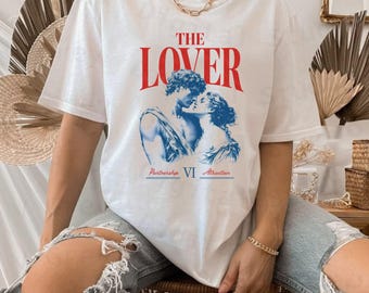 Carta del Tarot de Los Amantes PNG, Grabado azul vintage, Diseño de camiseta para pareja romántica, Gráfico de amantes del Tarot, Descarga digital
