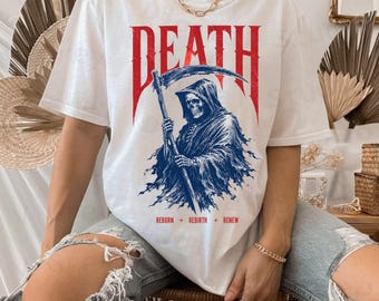Imagen PNG de la Parca vintage, diseño de camiseta con calavera gótica, gráfico de renacimiento (descarga digital)