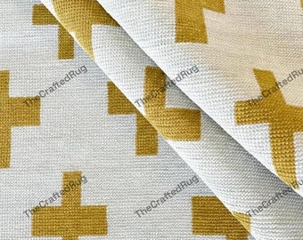 Wollteppich Handgeknüpfter Geometrischer Teppich Senf Gelb Wollteppich Design Moderner Wohnzimmer Teppich 230x300