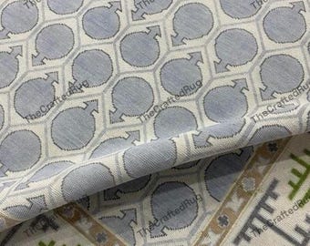 Handgeknüpfter Geometrischer Teppich Handgeknüpfter Geometrischer Teppich Blau Grauer Teppich Handgeknüpft Minimalistischer Teppich Handgeknüpfter Teppich für drinnen und draußen