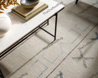 Ivory Geometrischer Bereich Teppich Neutral Bordüre Teppich für Wohnzimmer Modernes Schlafzimmer Bodenbelag Minimalistisches Dekor Weicher zeitgenössischer Akzent Teppich