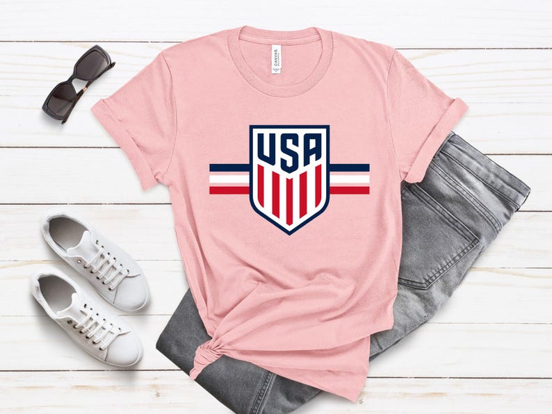 USA Soccer Shield Graphic Tee, Patriotic American Football Fan Shirt, USMNT Crest Apparel, United States Soccer Team Gift image 5