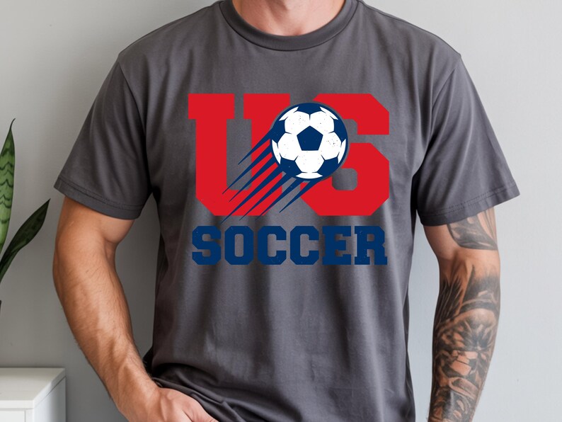 US Soccer Graphic Tee, Patriotic Team USA Shirt, Vintage Soccer Fan Gift, United States Soccer Ball Apparel 画像 7