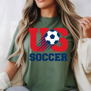 US Soccer Graphic Tee, Patriotic Team USA Shirt, Vintage Soccer Fan Gift, United States Soccer Ball Apparel 画像 6
