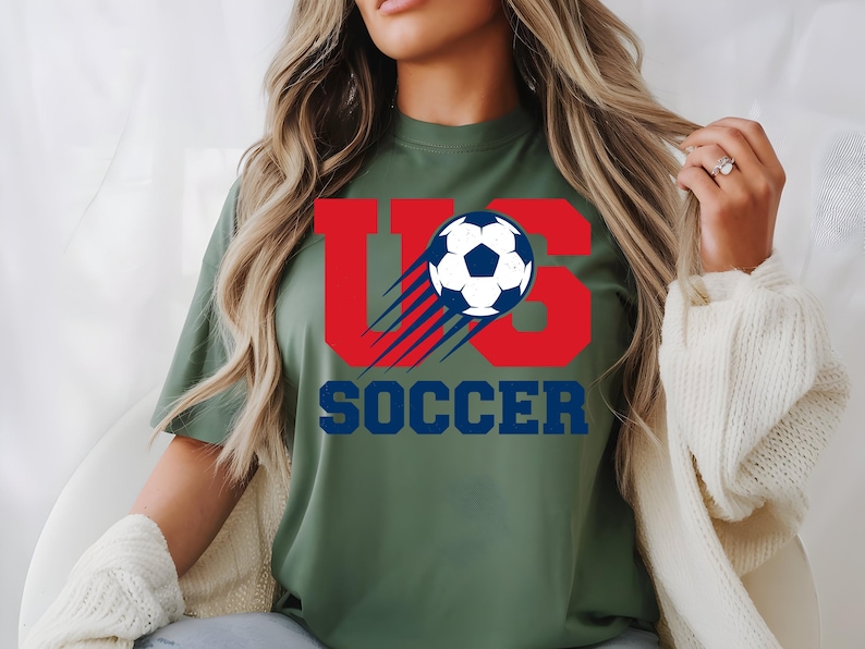 US Soccer Graphic Tee, Patriotic Team USA Shirt, Vintage Soccer Fan Gift, United States Soccer Ball Apparel 画像 6