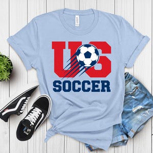 US Soccer Graphic Tee, Patriotic Team USA Shirt, Vintage Soccer Fan Gift, United States Soccer Ball Apparel 画像 3