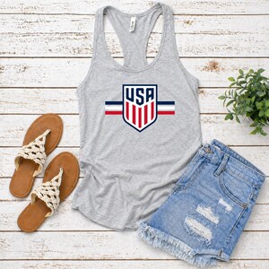 USA Soccer Shield Graphic Tee, Patriotic American Football Fan Shirt, Usmnt Crest Apparel, United States Soccer Gift image 5