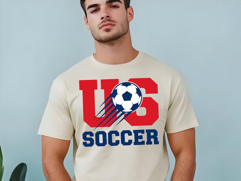US Soccer Graphic Tee, Patriotic Team USA Shirt, Vintage Soccer Fan Gift, United States Soccer Ball Apparel 画像 1