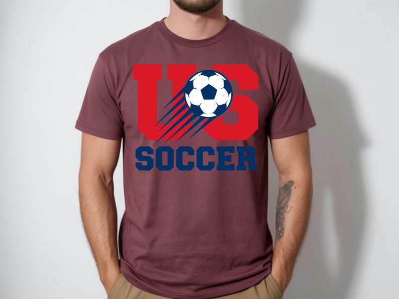 US Soccer Graphic Tee, Patriotic Team USA Shirt, Vintage Soccer Fan Gift, United States Soccer Ball Apparel 画像 8