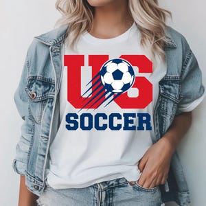 US Soccer Graphic Tee, Patriotic Team USA Shirt, Vintage Soccer Fan Gift, United States Soccer Ball Apparel 画像 2