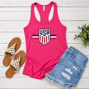 USA Soccer Shield Graphic Tee, Patriotic American Football Fan Shirt, Usmnt Crest Apparel, United States Soccer Gift image 4