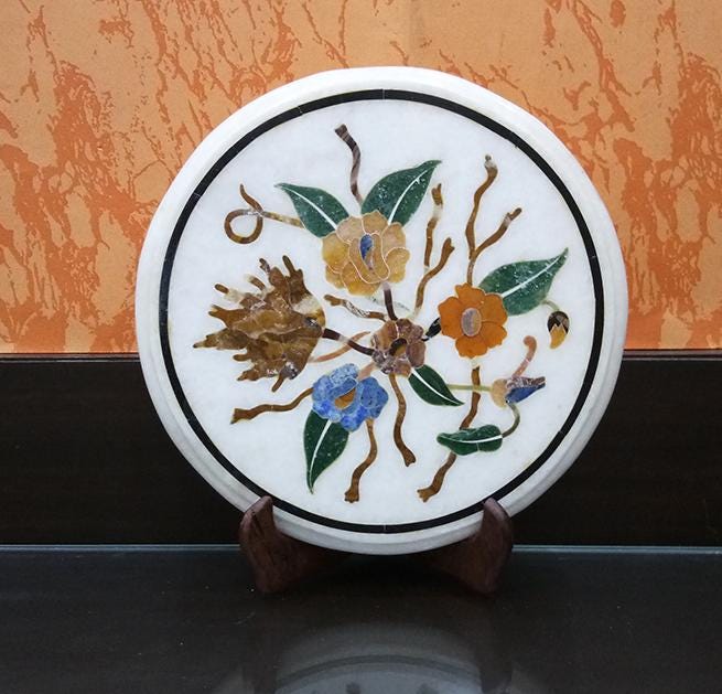 Floral marble inlay table variation