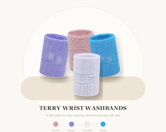 Terry Wrist Washbands for Face Washing, Spa Wrist Bands, Soft Skincare Wrist Towels, Absorbent Makeup Wash Cuffs, Self Care Gift for Women