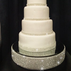 Rhinestone diamante Crystal wedding cake stand, dummy cake, plate. by Crystal wedding uk