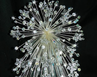 Bouquet di spose fiocco di neve, bouquet di nozze di cristallo, matrimonio invernale. di Crystal wedding uk