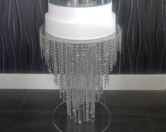 Set of 3  cake stands Floor table plus 2 dividers , chandelier style  Table - with Led by Crystal wedding uk