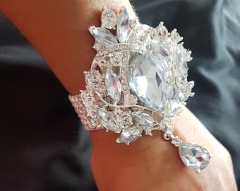 Vintage inspired crystal wrist corsage for Prom or wedding by Crystal wedding uk