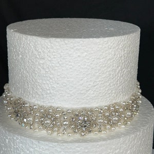 Luxury sparkling pearl rhinestone embellishment chain trimming 1 yard,  by Crystal Wedding UK