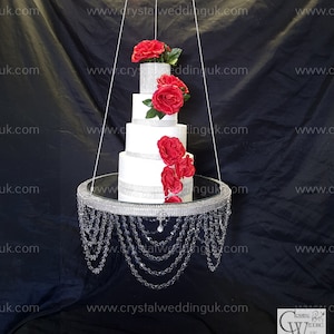 Juego de soporte alto para tartas de boda, 3 piezas de soporte pequeño de  metal con cristal de araña, soporte de pedestal dorado para tartas,  soportes
