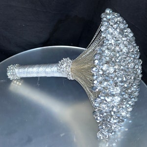 Luxury silver crystal  bouquet for wedding  silver Crystal bouquet, Brides wire bead jewel, bouquet bling bouquet by Crystal wedding uk