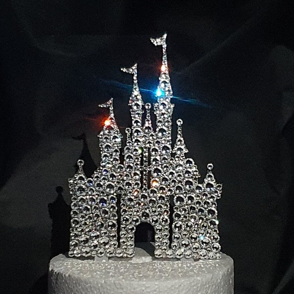 Castle Cake topper - Swarovski crystal elements  - FAIRYTALE CASTLE design, Cake decoration by Crystal wedding uk