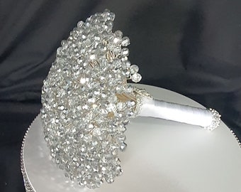 Luxury silver crystal  bouquet for wedding  silver Crystal bouquet, Brides wire bead jewel, bouquet bling bouquet by Crystal wedding uk